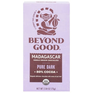 Beyond Good Single Origin Chocolate Madagascar Pure Dark 80% Cocoa 12/2.64 OZ [UNFI-CARLISLE #2642197] [ebt]