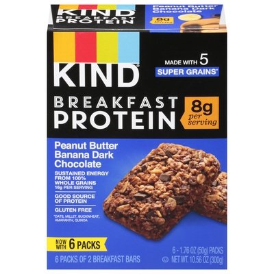 Kind Protein Bars Breakfast Peanut Butter Banana Dark Chocolate 5/6/1.76 OZ [UNFI #2903045] [ebt]