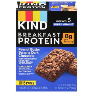 Kind Protein Bars Breakfast Peanut Butter Banana Dark Chocolate 5/6/1.76 OZ [UNFI #2903045] [ebt]