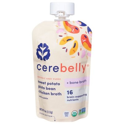 Cerebelly Baby Puree Sweet Potato Pinto Bean Chicken Broth Organic 6/4 OZ [UNFI-CARLISLE #2786663] [ebt]