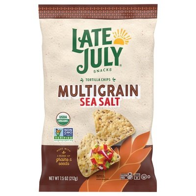 Late July Snacks Tortilla Chips Sea Salt Multigrain 12/7.5 OZ [UNFI #2827095] [ebt]