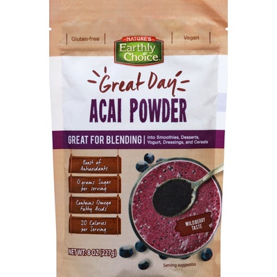 Natures Earthly Choice Acai Powder Great Day 6/8.00 OZ [UNFI #02351096] [ebt]