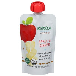 Kekoa Baby Food Organic Apple & Ginger 6/3.5 OZ [UNFI-CARLISLE #3009651] [ebt]
