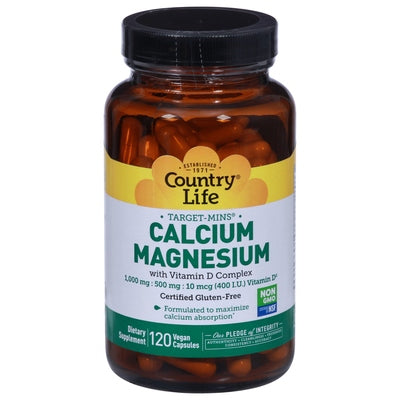 Country Life Vitamins Calcium Magnesium Vegan Capsules 1/120 VCAP [UNFI-CARLISLE #0678565]