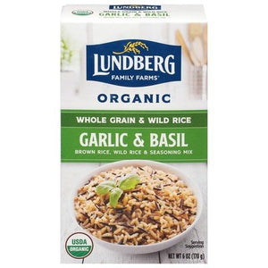 Lundberg Family Farms Whole Grain & Wild Rice Organic Garlic & Basil 6/6 OZ [UNFI #1262880] [ebt]
