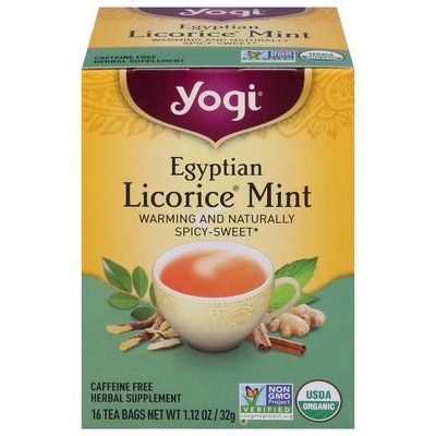 Yogi Herbal Supplement Licorice Mint Egyptian Tea Bags 6/16 BAG [UNFI #1862549] [ebt]