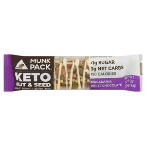 Munk Pack Keto Nut & Seed Bar Macadamia White Chocolate Flavored 12/1.23 OZ [UNFI-CARLISLE #2709111] [ebt]