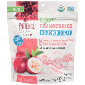 Patience Fruit & Co Dried Cranberries Organic No Added Sugar 8/4 OZ [UNFI #2533883] [ebt]