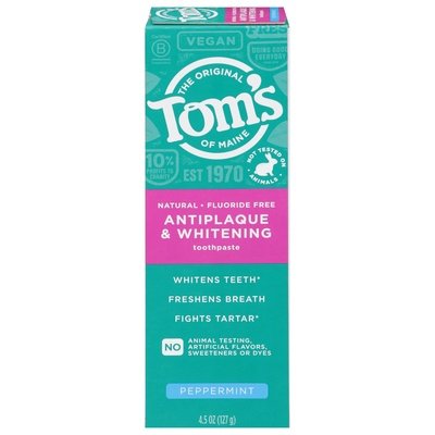 Toms Of Maine Antiplaque & Whitening Toothpaste Peppermint 6/4.5 OZ [UNFI-CARLISLE #3027109]