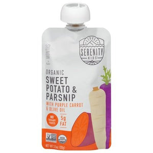 Serenity Kids Sweet Potato & Parsnip Organic 6+ Months 6/3.5 OZ [UNFI-CARLISLE #2721009] [ebt]