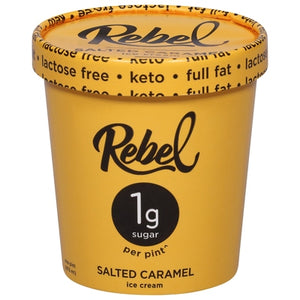 Rebel Creamery Ice Cream Salted Caramel 8/1 PINT [UNFI #02474765] [ebt]