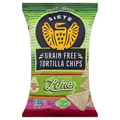 Siete Tortilla Chips Grain Free Lime 12/5 OZ [UNFI #2007920] [ebt]