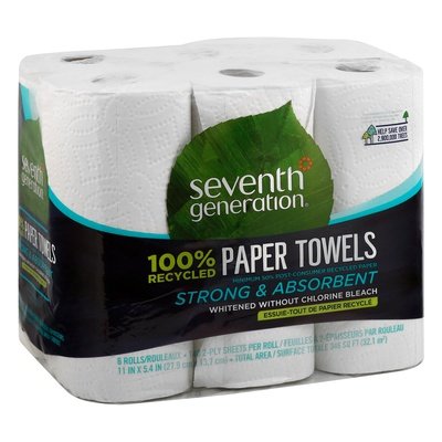 Seventh Generation Paper Towel Big Rolls Strong & Absorbent 2-Ply 4/6/140SHT [UNFI #639674]