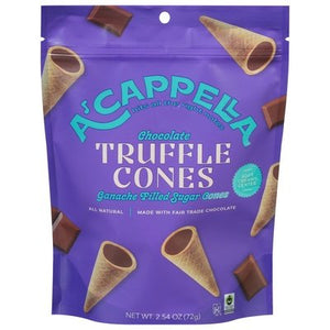 Acappella Truffle Cones Chocolate 6/2.54 OZ [UNFI #2982817] [ebt]