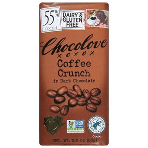 Chocolove Coffee Crunch In Dark Chocolate 55% Cocoa 12/3.2 OZ [UNFI-CARLISLE #193292] [ebt]