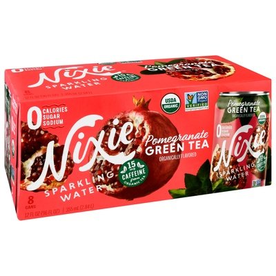 Nixie Sparkling Water Sparkling Water Pomegranate Green Tea 3/8/12 OZ [UNFI #2478683] [ebt]