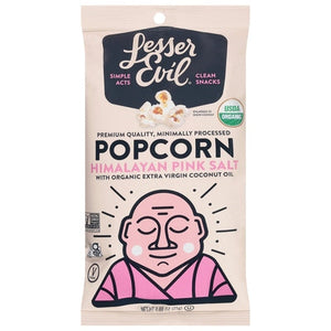 Lesser Evil Popcorn Himalayan Pink Salt 18/.88 OZ [UNFI #1629039] [ebt]