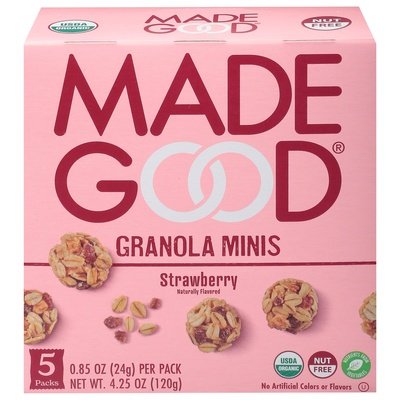 Made Good Granola Minis Strawberry 5 Packs 6/5/.85OZ [UNFI #2722379] [ebt]