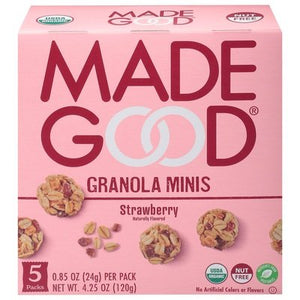 Made Good Granola Minis Strawberry 5 Packs 6/5/.85OZ [UNFI #2722379] [ebt]