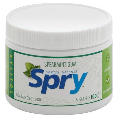 Spry Gum Sugarfree Spearmint 1/100 CT [UNFI-CARLISLE #1710045] [ebt]