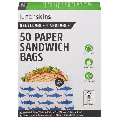 Lunchskins Paper Sandwich Bags 12/50 CT [UNFI #2108975]
