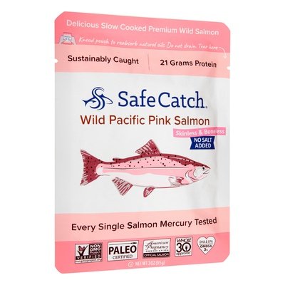 Safe Catch Pink Salmon No Salt Added Skinless & Boneless 12/3 OZ [UNFI #2399368] [ebt]