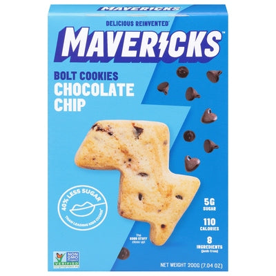 Mavericks Snacks Cookies Chocolate Chip Bolt 8/7.04 OZ [UNFI #2707826] [ebt]