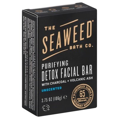 Seaweed Bath Co Detox Facial Bar Purifying With Charcoal + Volcanic Ash Unscented 1/3.75 OZ [UNFI-CARLISLE #2031821]