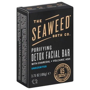 Seaweed Bath Co Detox Facial Bar Purifying With Charcoal + Volcanic Ash Unscented 1/3.75 OZ [UNFI-CARLISLE #2031821]