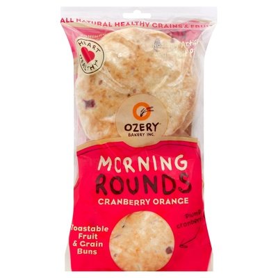Ozery Fruit & Grain Buns Toastable Cranberry Orange 6/12.7 OZ [UNFI #703207] [ebt]