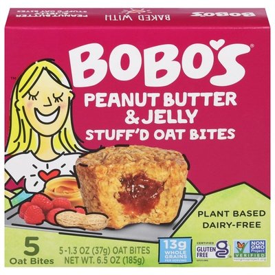 Bobos Oat Bars Oat Bites Peanut Butter & Jelly Stuffd 6/5/1.3OZ [UNFI #1567585] [ebt]