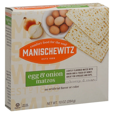 Manischewitz Matzos Egg & Onion 12/10 OZ [UNFI #1538016] [ebt]