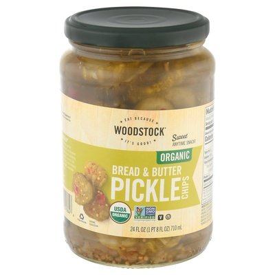 Woodstock Pickle Chips Bread & Garlic 6/24 OZ [UNFI #241653] [ebt]