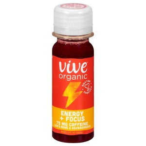 Vive Organic Shot Lions Mane & Ashwagandha Energy + Focus 12/2 OZ [UNFI #2539310] [ebt]