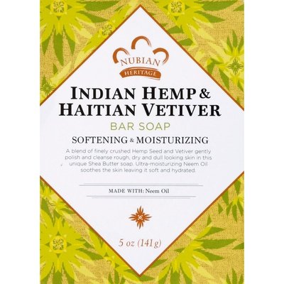 Nubian Heritage Soap Indian Hemp & Haitian Vetiver 1/5 OZ [UNFI-CARLISLE #567008]