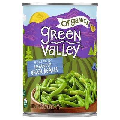 Green Valley Organics Green Beans No Salt Added French Cut 12/14.25 OZ [UNFI #2493427] [ebt]