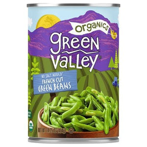 Green Valley Organics Green Beans No Salt Added French Cut 12/14.25 OZ [UNFI #2493427] [ebt]