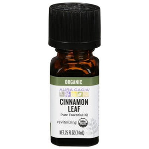 Aura Cacia Pure Essential Oil Organic Cinnamon Leaf 1/.25 OZ [UNFI-CARLISLE #325514]