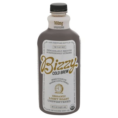 Bizzy Coffee Coffee Organic Light Roast Unsweetened Cold Brew 6/48 OZ [UNFI #2516573] [ebt]