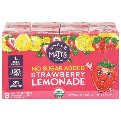 Uncle Matts Organic Lemonade Strawberry 4/8/6.75FZ [UNFI #2854479] [ebt]