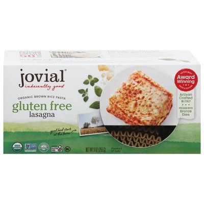 Jovial Pasta Gluten Free Lasagna Brown Rice 6/9 OZ [UNFI #2959633] [ebt]