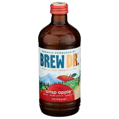 Brew Dr Kombucha Kombucha Organic Crisp Apple 12/14 OZ [UNFI #03057130] [ebt]