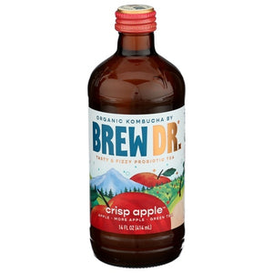 Brew Dr Kombucha Kombucha Organic Crisp Apple 12/14 OZ [UNFI #03057130] [ebt]