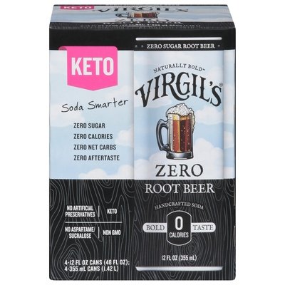 Virgil Soda Zero Sgr Rt Beer Ca 6/4/12 OZ [UNFI #2920171] [ebt]