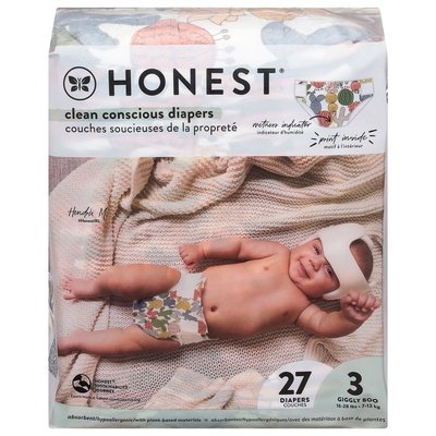 The Honest Company Diapers Cactus Cuties Giggly Boo S3 (16-28 Lbs) 1/27 CT [UNFI-CARLISLE #2302990]