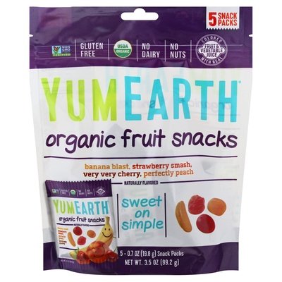 Yumearth Fruit Snacks Organic Assorted 5 Snack Packs 12/5/.7 OZ [UNFI #1233030] [ebt]
