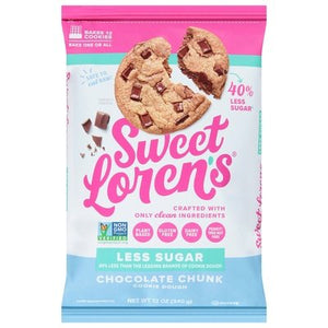 Sweet Lorens Cookie Dough Less Sugar Chocolate Chunk 6/12 OZ [UNFI #2875870] [ebt]