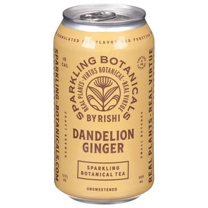 Rishi Tea Botanical Tea Sparkling Unsweetened Dandelion Ginger 12/12 OZ [UNFI #2618189] [ebt] D