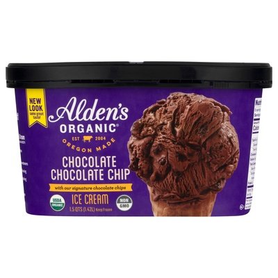 Aldens Organic Ice Cream Chocolate Chocolate Chip 3/48 OZ [UNFI #798371] [ebt]