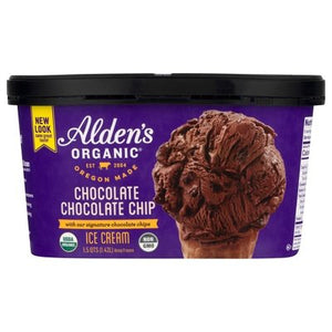 Aldens Organic Ice Cream Chocolate Chocolate Chip 3/48 OZ [UNFI #798371] [ebt]